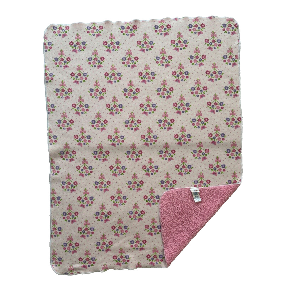 Kidgets Pink Purple Bouquet Flowers Floral Sherpa Baby Lovey Security Blanket